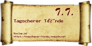 Tagscherer Tünde névjegykártya